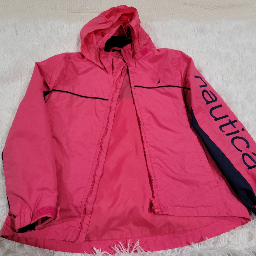Nautica Girls Raincoat 8-10 Pink & Navy